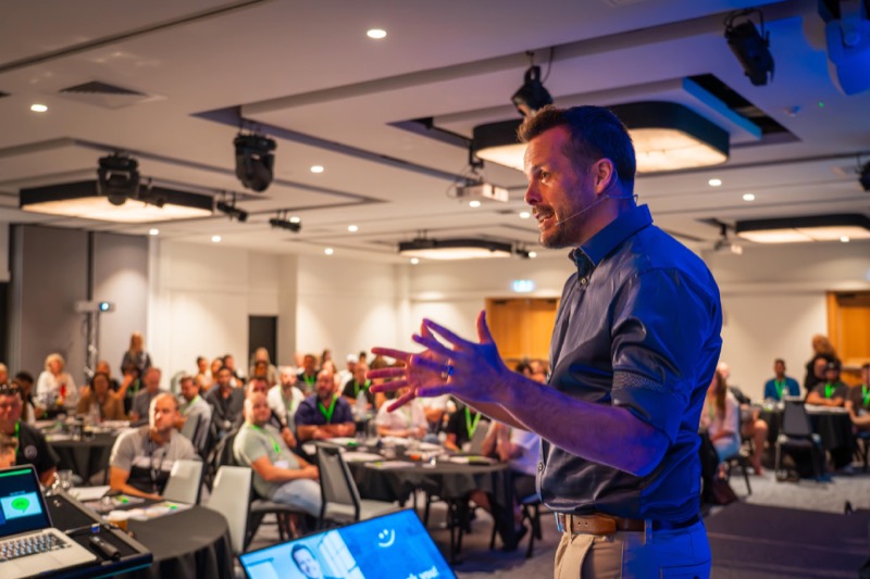 David Jenyns presenting to audience